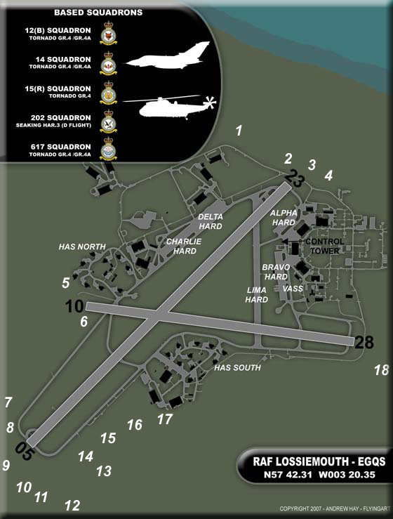 RAF Lossiemouth viewing map